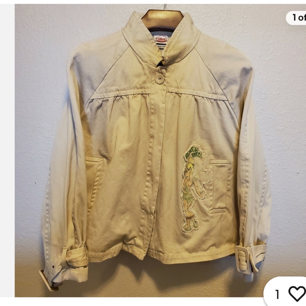 Disney Cream Tinkerbell Jacket denim like washed once